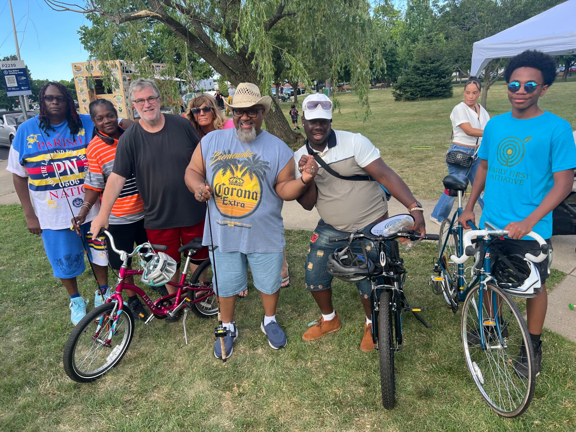 Community members with bikes at Family First Fest