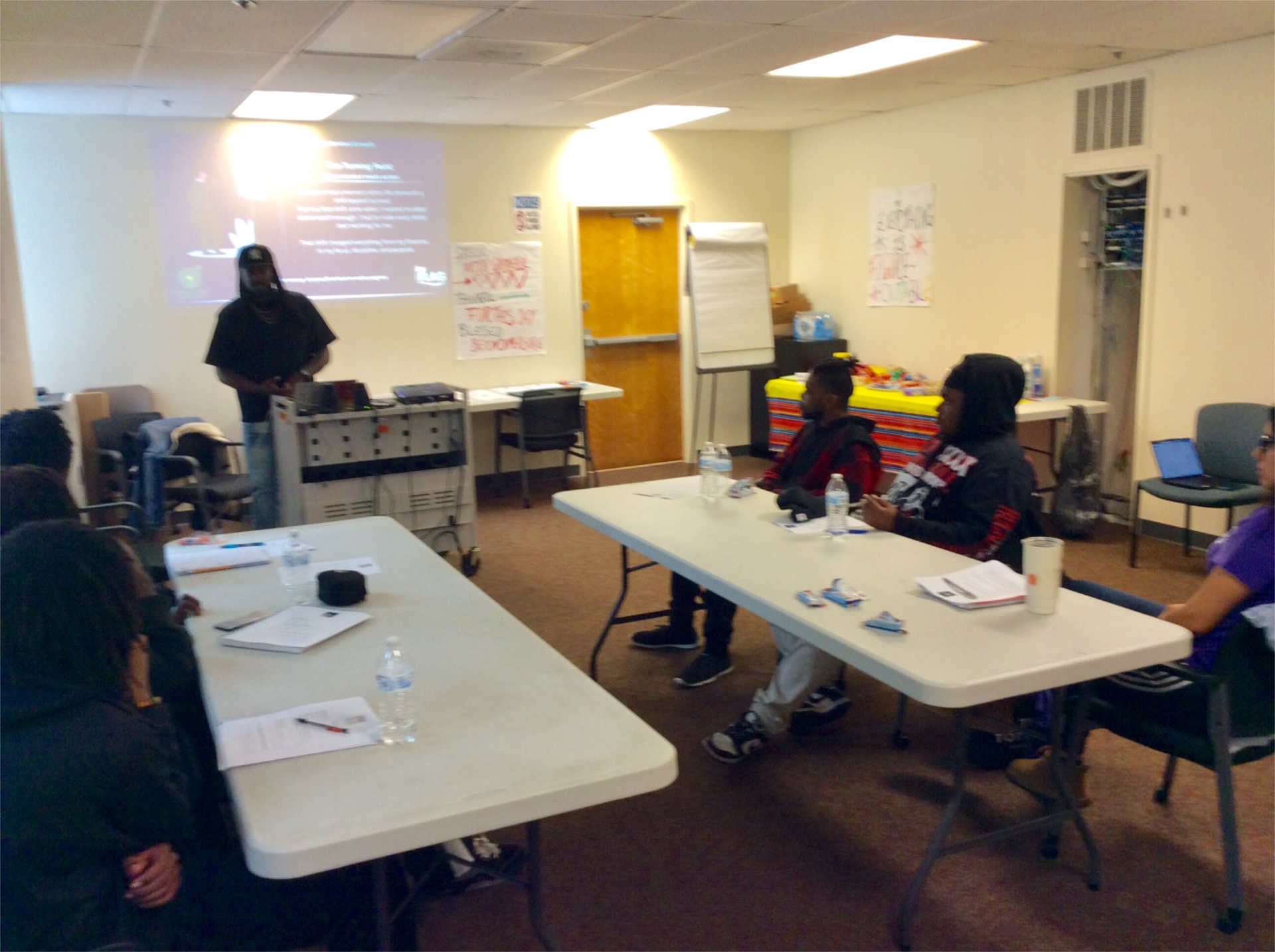 Facilitator leading a youth leadership session