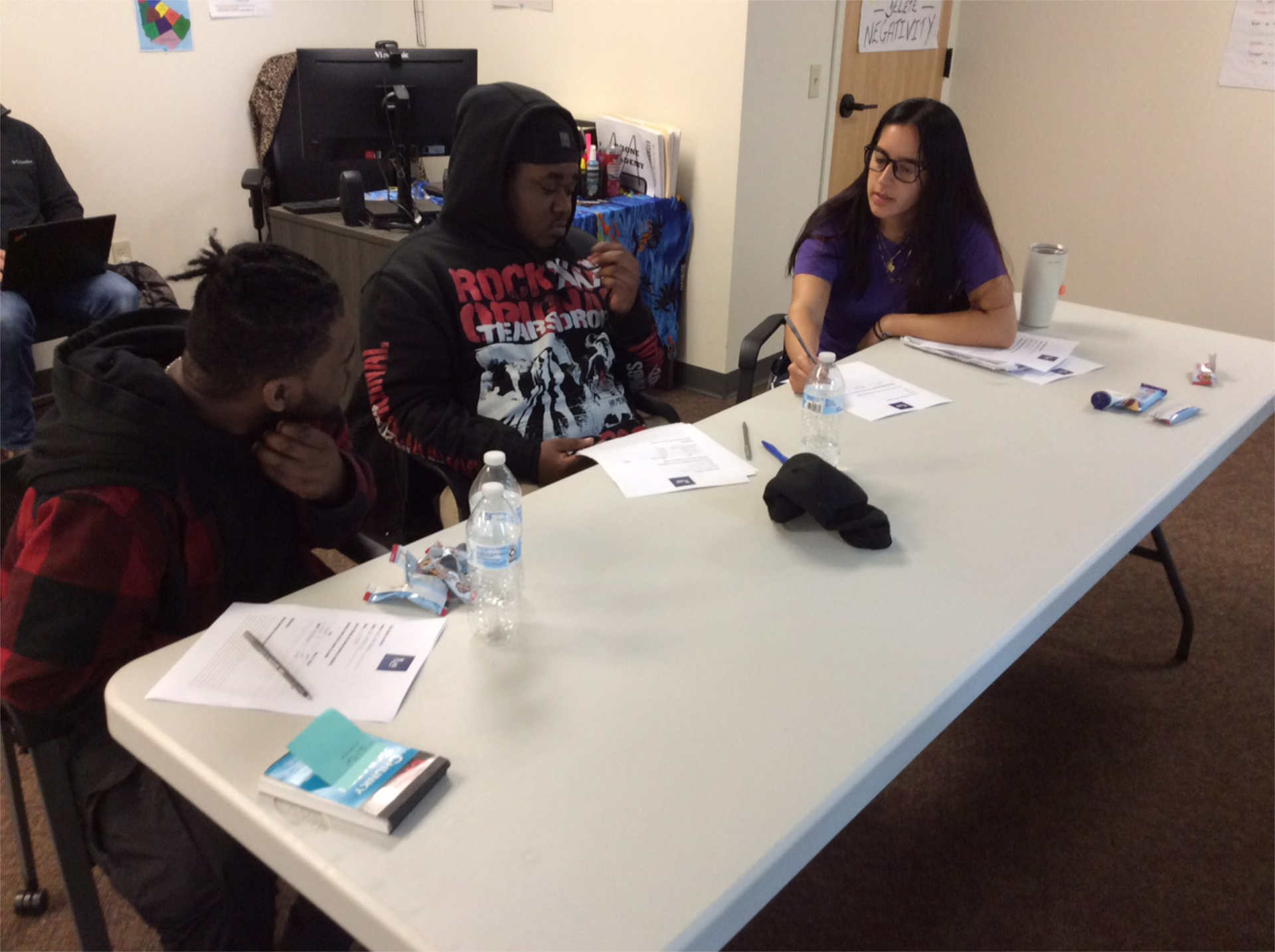 Participants engaged in small-group discussion