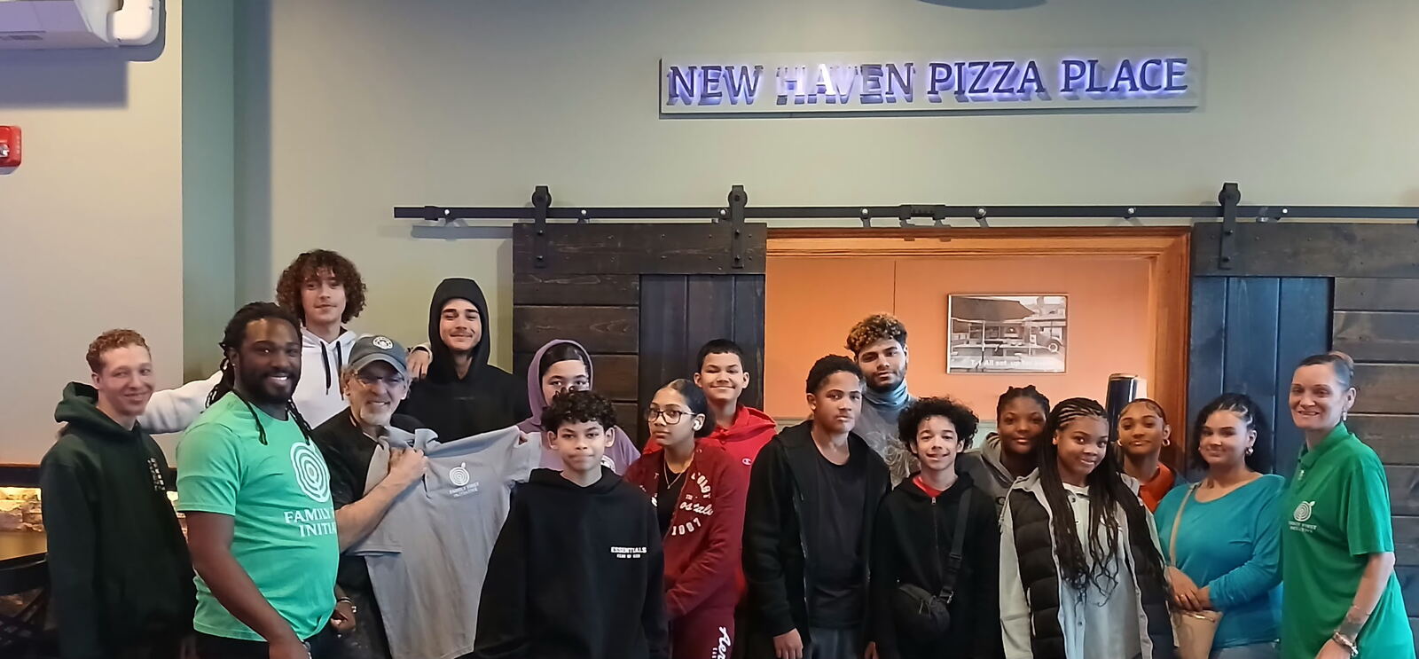 RiSE Up Youth group at New Haven Pizza Place